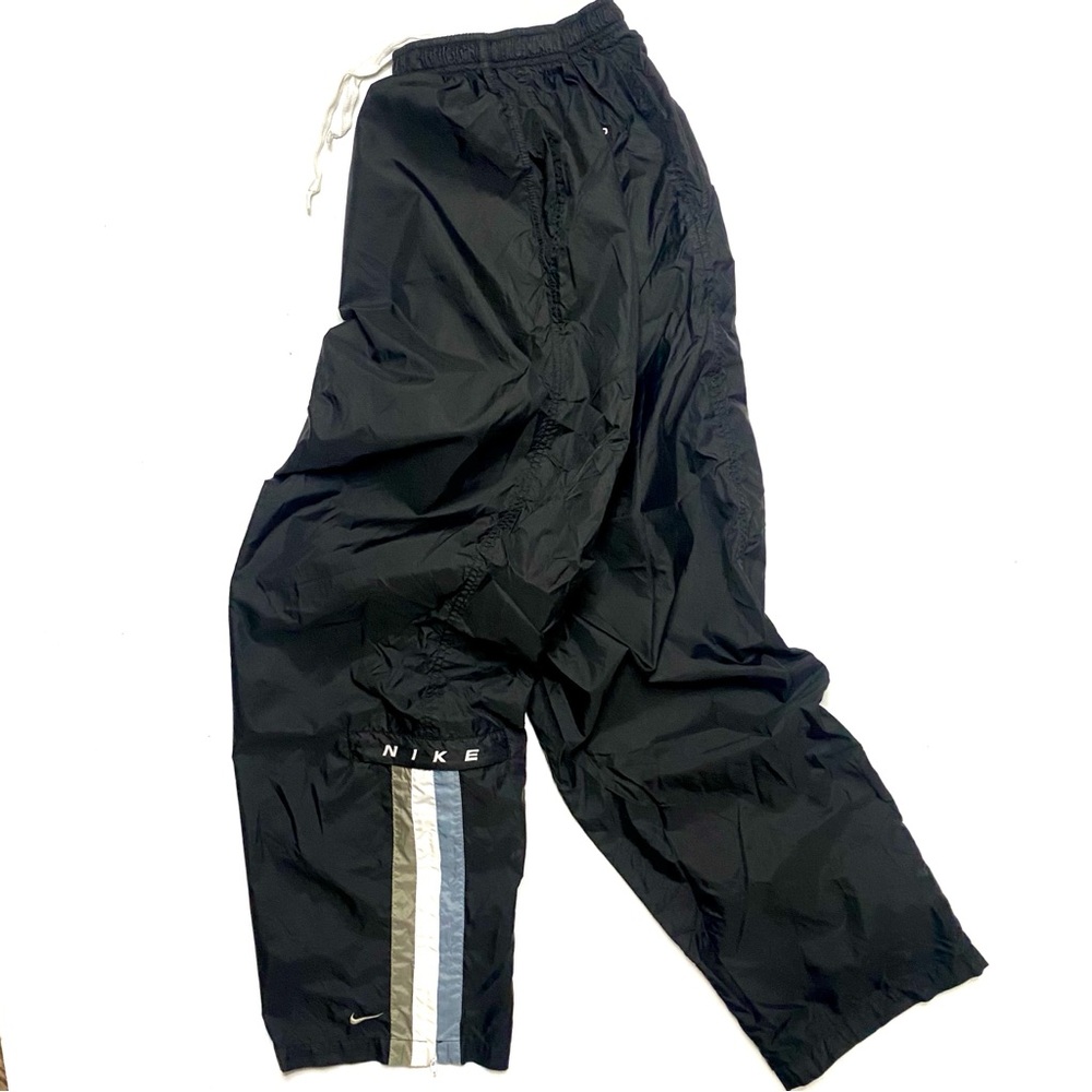 Vintage 90’s Nike Sportswear Men’s Black Embroidered Windbreaker Track Pants XL - Picture 2 of 11